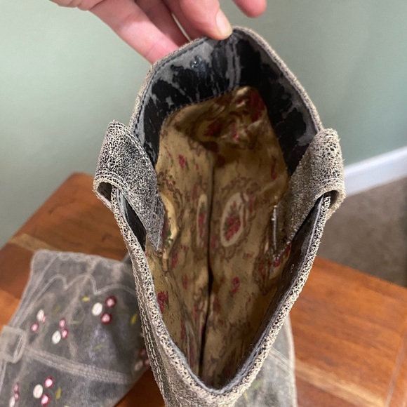 Anthropologie Seychelles Cowboy Boots Flowers Suede Western Country Size 9.5 - Picture 10 of 12